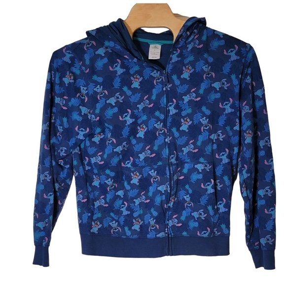 Disney‎ Parks Stitch Full Zip Hooded Jacket Size XL Men's Blue - Picture 1 of 5